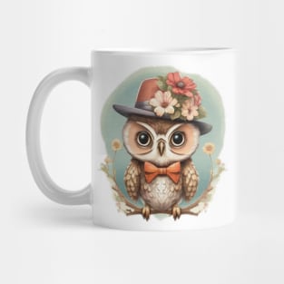 owl wearing a hat and a bow tie Mug